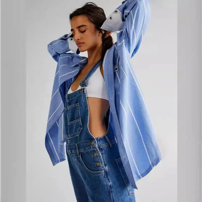 Women's Denim Jeans Belted Trousers