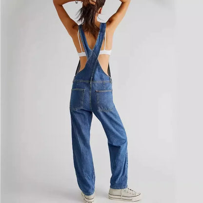 Women's Denim Jeans Belted Trousers
