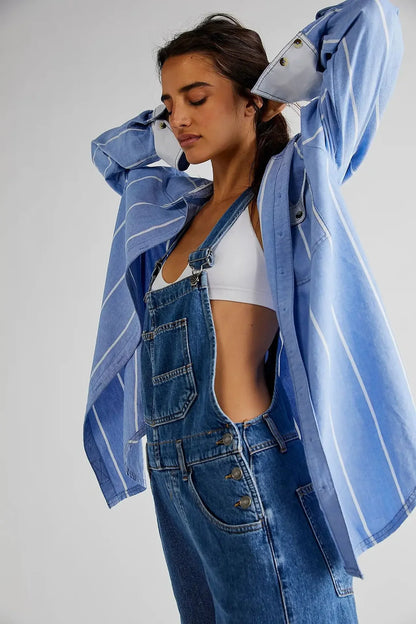 Women's Denim Jeans Belted Trousers