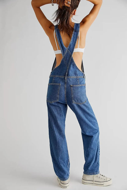 Women's Denim Jeans Belted Trousers
