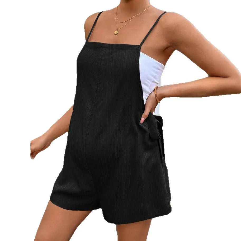 Maternity Clothes 2025 Women's Wear for Pregnant Women Solid Color Strappy Summer Maternity Pants Jumpsuit Pregnancy Clothing