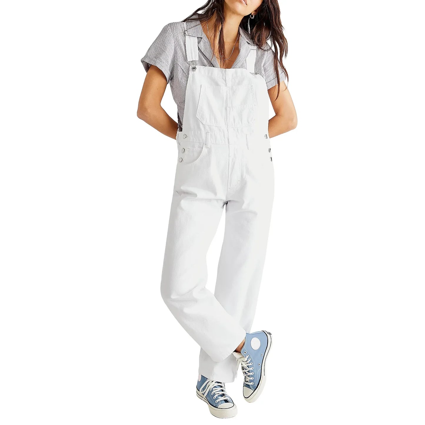 Women's Denim Jeans Belted Trousers