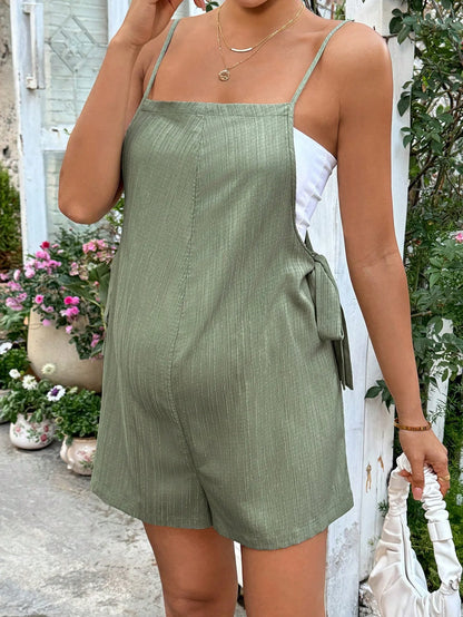 Maternity Clothes 2025 Women's Wear for Pregnant Women Solid Color Strappy Summer Maternity Pants Jumpsuit Pregnancy Clothing