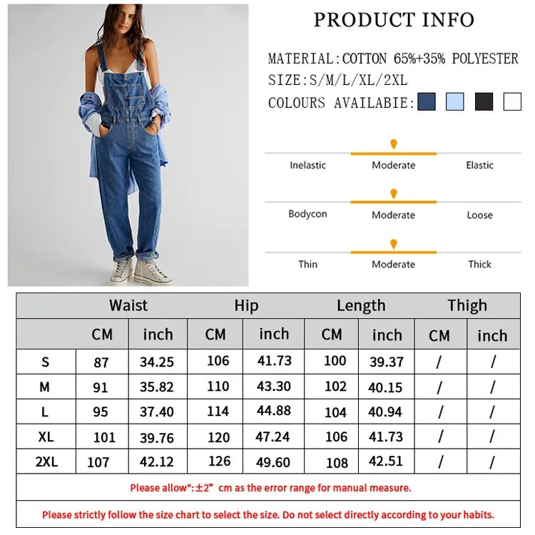 Women's Denim Jeans Belted Trousers